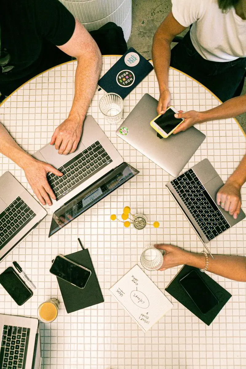 Marketing team reviewing a lead generation plan